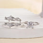 Louily Noble Crown Design Square Princess Cut Insert Wedding Ring Set - louilyjewelry
