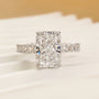 S925 5.0Ct Radiant Cut Side Stone White Gold Engagement Ring For Woman - louilyjewelry