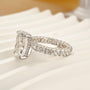 S925 5.0Ct Radiant Cut Side Stone White Gold Engagement Ring For Woman - louilyjewelry