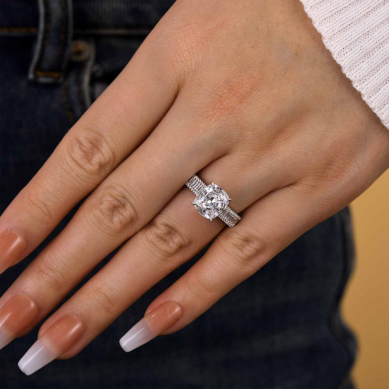 Louily Outstanding Cushion Cut Engagement Ring - louilyjewelry