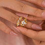 Enhancer Moissanite 2.2Ct Kite Cut Vintage Leaf Vine Wedding Ring Sets In Sterling Silver