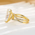 Louily Split Shank Unique Pear Cut Engagement Ring In Sterling Silver - louilyjewelry