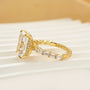 5.5Ct Emerald Cut Hidden Halo Engagement Ring Travel Ring In Sterling Silver - louilyjewelry