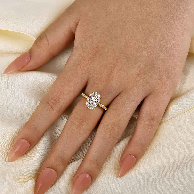 Louily Exquisite Oval Cut Engagement Ring For Women In Sterling Silver - louilyjewelry