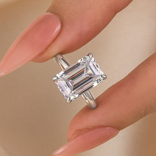 Louily 5.0Ct Emerald Cut Engagement Ring For Women - Louily Jewelry