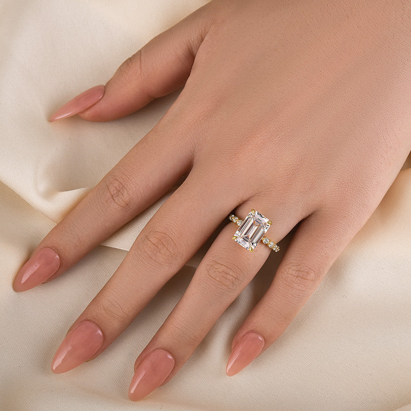 Louily Desirable Emerald Cut Engagement Ring - louilyjewelry