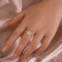 Louily Moissanite 1.0 Ct Halo Round Cut Yellow Gold Promise Ring - louilyjewelry