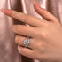 Classic Moissanite 1.2 CT Round Cut Wedding Ring Set With Curved Design Wedding Band - louilyjewelry