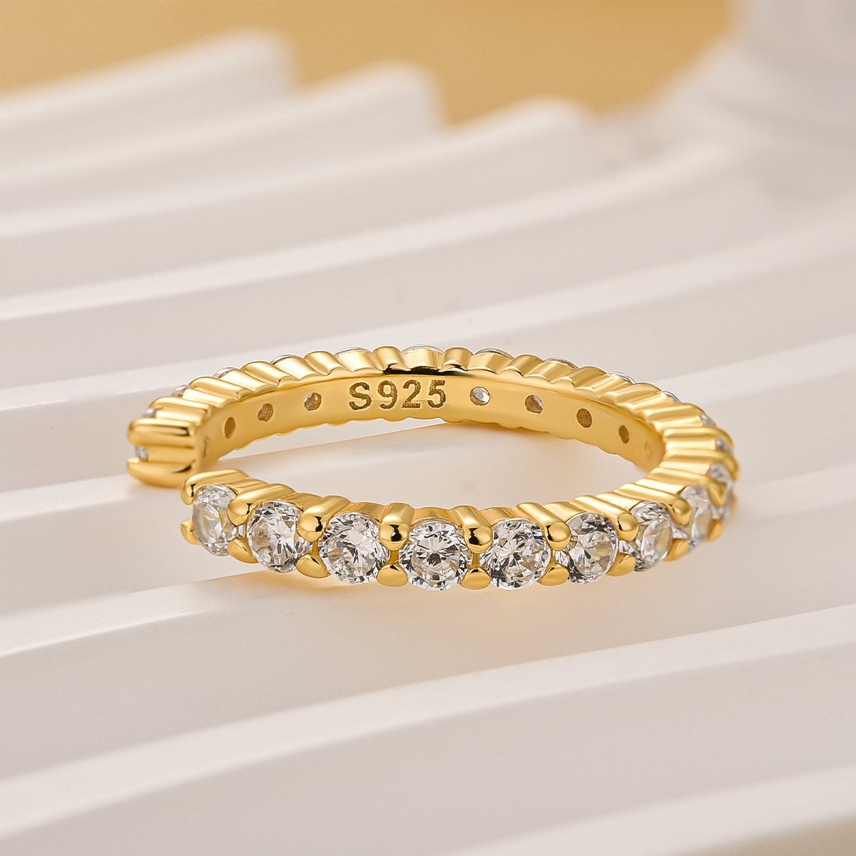 1.3Ct Open Round Cut Eternity Wedding Band In Sterling Silver