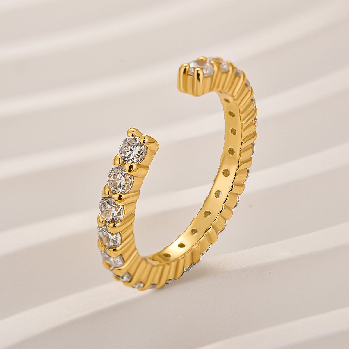 1.3Ct Open Round Cut Eternity Wedding Band In Sterling Silver