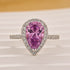 Classic 2.2 Carat Pink/Purple Pear Cut Halo Engagement Ring for Her - louilyjewelry