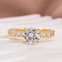 Moissanite 2.0 Ct Round Cut Down Pavé Engagement Ring - louilyjewelry