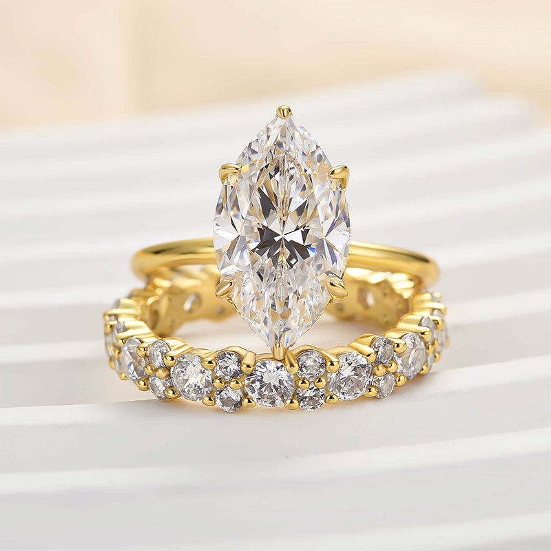 Louily Special 3.0Ct Marquise Cut Wedding Set - louilyjewelry