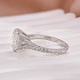 Moissanite 3.5Ct Cushion Cut Split Shank White Gold Engagement Ring - louilyjewelry