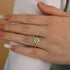 Louily Moissanite Classic Round Cut Paraiba Tourmaline Engagement Ring - louilyjewelry