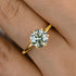 Louily Moissanite Classic Round Cut Paraiba Tourmaline Engagement Ring - louilyjewelry