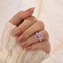 Classic 2.2 Carat Pink/Purple Pear Cut Halo Engagement Ring for Her - louilyjewelry
