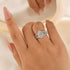 2.2Ct Halo Pear Cut Insert Wedding Ring Set With Engagement Ring Enhancer - louilyjewelry