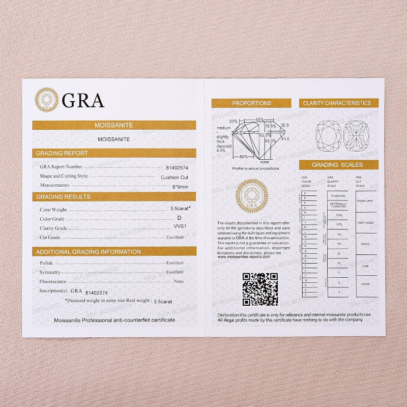 Moissanite 3.5Ct Cushion Cut Split Shank White Gold Engagement Ring - louilyjewelry