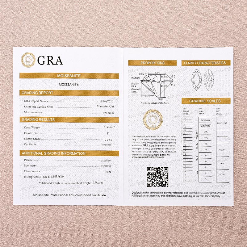 Moissanite 2.0Ct Solitaire Marquise Cut Engagement Ring with Wedding Band