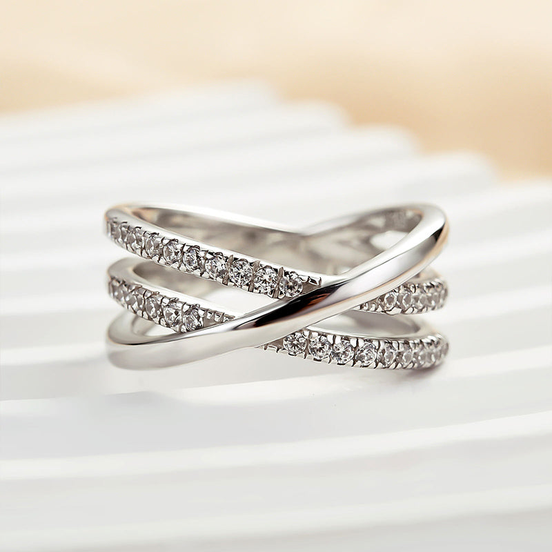 Louily Three Layer Cross Wedding Band - louilyjewelry