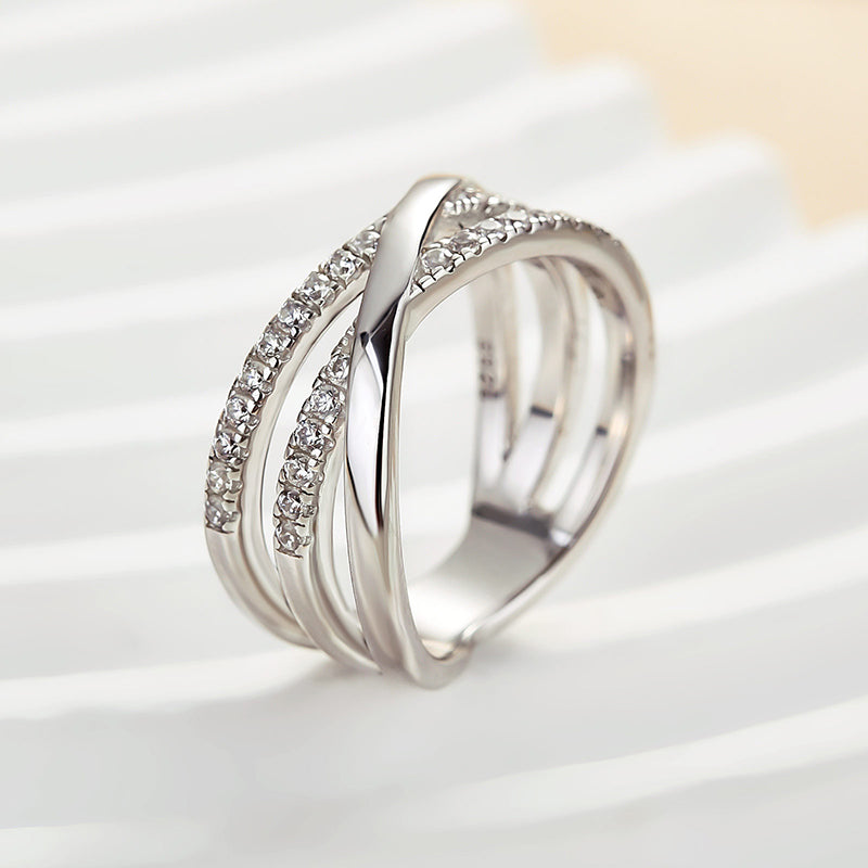 Louily Three Layer Cross Wedding Band - louilyjewelry