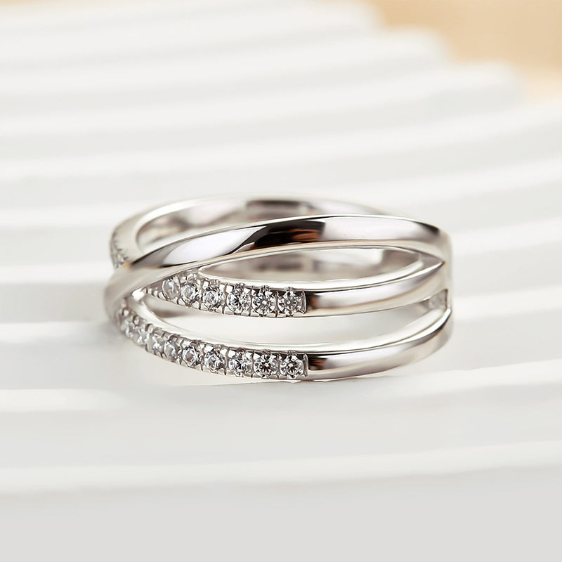 Louily Three Layer Cross Wedding Band - louilyjewelry