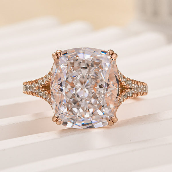 Louily Excellent Split Shank Cushion Cut Engagement Ring