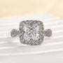 Louily Noble Halo Square Princess Cut Engagement Ring - louilyjewelry