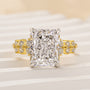 Louily Unique 4.5 Carat Radiant Cut Yellow Gold Engagement Ring - louilyjewelry