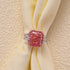 Luxurious Yellow/Pink Stone Radiant Cut Three Stone Engagement Ring In Sterling Silver - louilyjewelry