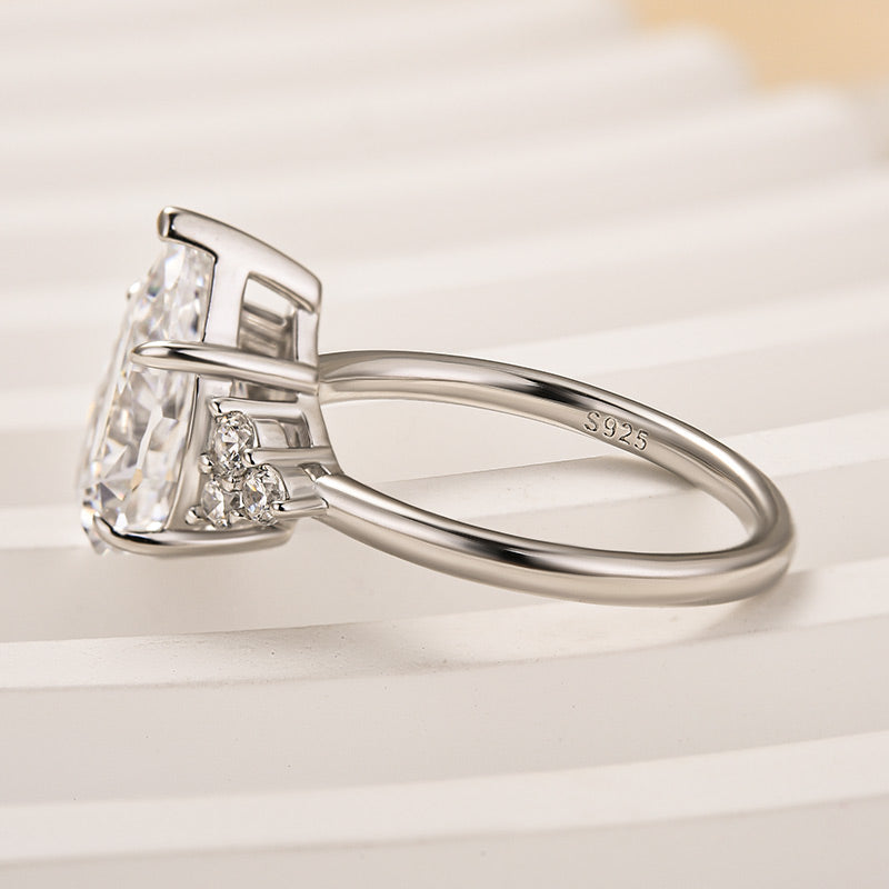 Louily Pear Cut Simulated Diamond Engagement Ring In Sterling Silver - louilyjewelry