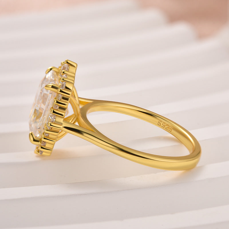 Louily Moissanite Vintage 3.0 Carat Halo Radiant Cut Engagement Ring In Sterling Silver - louilyjewelry