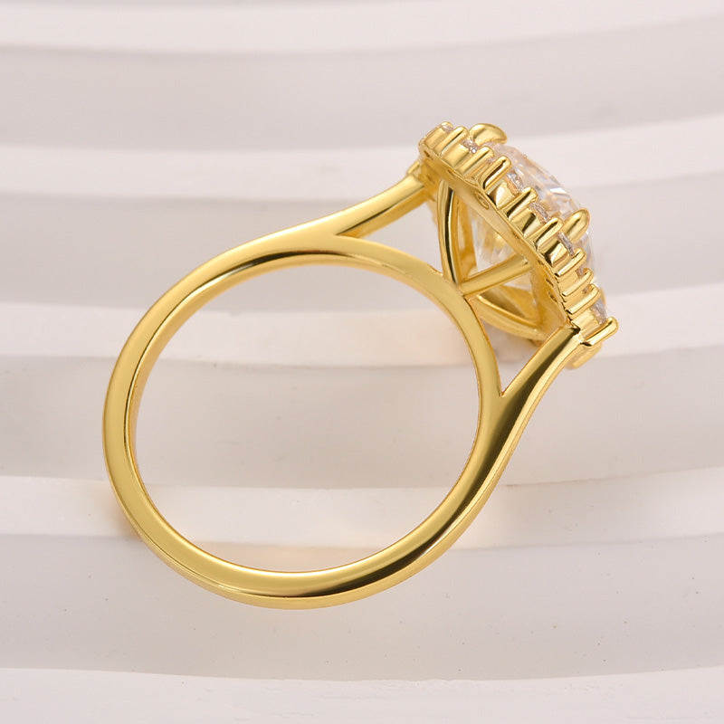 Louily Moissanite Vintage 3.0 Carat Halo Radiant Cut Engagement Ring In Sterling Silver - louilyjewelry