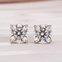 Moissanite 2.0Ct Cushion Cut Stud Earrings In Sterling Silver - louilyjewelry