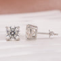 Moissanite 2.0Ct Cushion Cut Stud Earrings In Sterling Silver - louilyjewelry