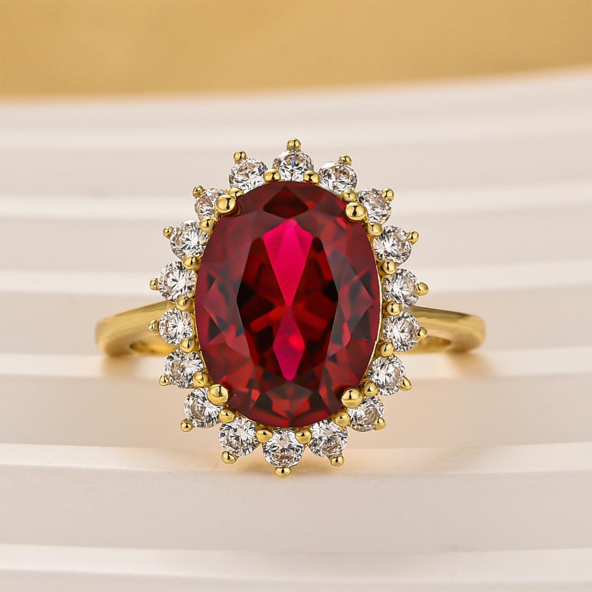 4.0 Carat Louily Luxurious Halo Oval Cut Blue/Red Sapphire Engagement Ring In Sterling Silver