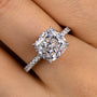 Louily Classic Cushion Cut Engagement Ring In Sterling Silver - louilyjewelry