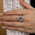 Louily Luxurious Double Halo Pear Cut Aquamarine Blue Engagement Ring In Sterling Silver - louilyjewelry