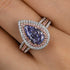 Louily Luxurious Double Halo Pear Cut Aquamarine Blue Engagement Ring In Sterling Silver - louilyjewelry