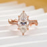 Moissanite 3.0Ct Marquise Cut Twist Engagement Ring In Sterling Silver - louilyjewelry