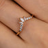 Louily Elegant Rose Gold Chic V Shaped Stacking Wedding Band In Sterling Silver - louilyjewelry