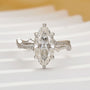 Moissanite 3.0Ct Marquise Cut Twist Engagement Ring In Sterling Silver - louilyjewelry