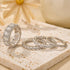 Four-piece cushion cut wedding ring set shown separately