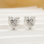 Moissanite 1.2Ct Heart Cut Stud Earrings In Sterling Silver - louilyjewelry
