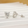 Moissanite 1.2Ct Heart Cut Stud Earrings In Sterling Silver - louilyjewelry