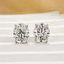 Moissanite Classic 3.0Ct Oval Cut Stud Earrings In Sterling Silver - louilyjewelry