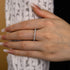 Louily Classic Round Cut Half Eternity Thin Women's Wedding Band - louilyjewelry