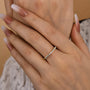 Louily Classic Round Cut Half Eternity Thin Women's Wedding Band - louilyjewelry
