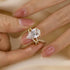 Louily Split Shank Unique Pear Cut Engagement Ring In Sterling Silver - louilyjewelry